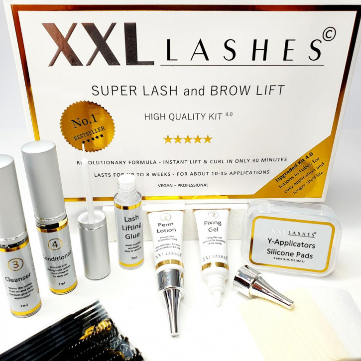 XXL Lashes "Super Lash Lift" Kit, Wimpernlifting und Wimpernwelle Set mit Dosier-Tübchen, High Quality