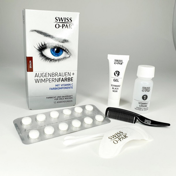 Augenbrauen- und Wimpern-Farbe 2.0 von Swiss o-Par, wasserfest, farbecht - braun