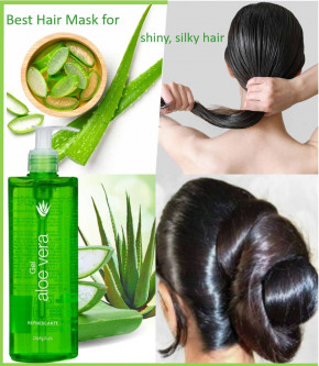 Aloe Vera Gel 390 ml, 100 % natürlich, mit Kamilleextrakt, dermatologisch getestet, Feuchtigkeitspflege für Haut und Haar